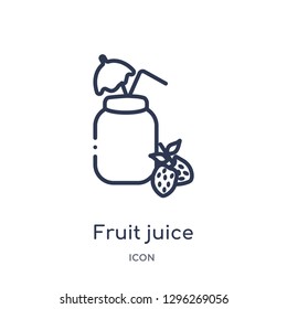 Linear fruit juice icon from Drinks outline collection. Thin line fruit juice icon vector isolated on white background. fruit juice trendy illustration