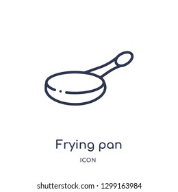 Linear frying pan icon from Kitchen outline collection. Thin line frying pan icon isolated on white background. frying pan trendy illustration