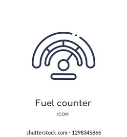 Linear fuel counter icon from Mechanicons outline collection. Thin line fuel counter icon isolated on white background. fuel counter trendy illustration