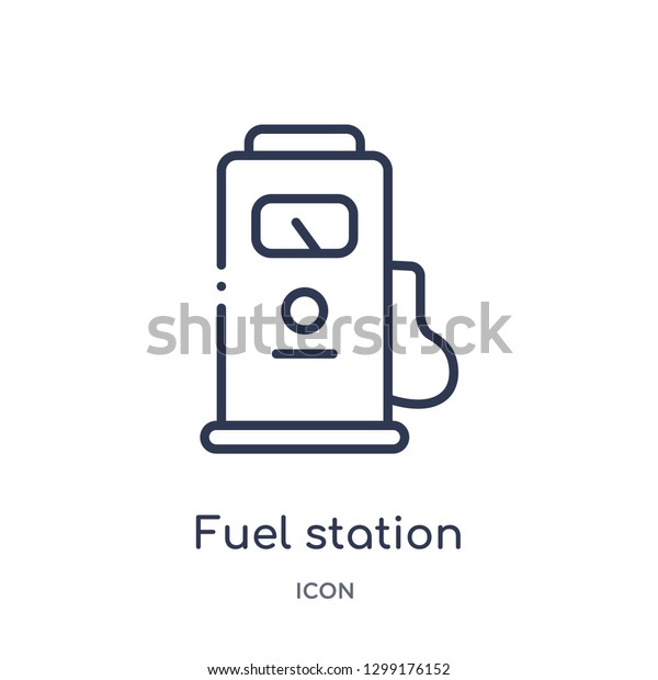 Linear fuel station icon from Industry\
outline collection. Thin line fuel station icon isolated on white\
background. fuel station trendy\
illustration