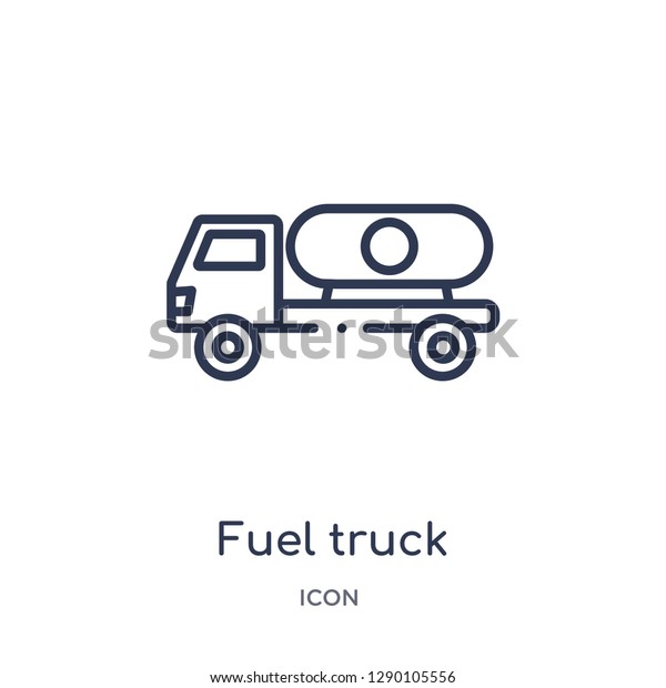 Linear fuel truck icon from Construction\
outline collection. Thin line fuel truck vector isolated on white\
background. fuel truck trendy\
illustration