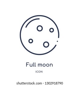 Linear full moon icon from India and holi outline collection. Thin line full moon icon isolated on white background. full moon trendy illustration