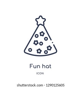 Linear fun hat icon from Christmas outline collection. Thin line fun hat vector isolated on white background. fun hat trendy illustration
