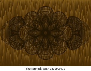 Linear Fur realistic emblem. Pet exquisite background. Artistic illustration. 