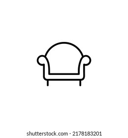 Linear furniture sofa icon design isolated on white background