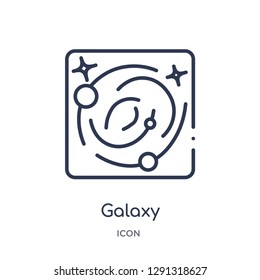 Linear galaxy icon from Astronomy outline collection. Thin line galaxy vector isolated on white background. 