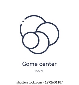 Linear game center icon from Entertainment and arcade outline collection. Thin line game center icon vector isolated on white background. game center trendy illustration