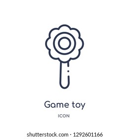 Linear game toy icon from Entertainment and arcade outline collection. Thin line game toy icon vector isolated on white background. game toy trendy illustration