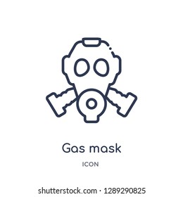 Linear gas mask icon from Army and war outline collection. Thin line gas mask vector isolated on white background. gas mask trendy illustration