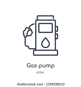 Linear Gas Pump Icon From General Outline Collection. Thin Line Gas Pump Icon Isolated On White Background. Gas Pump Trendy Illustration