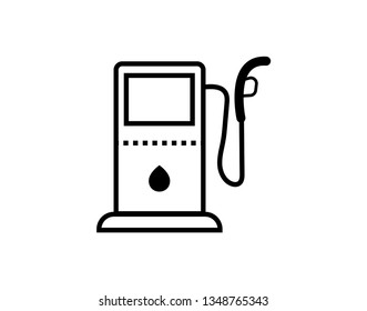 Linear gas pump icon representing fuel station and refueling service