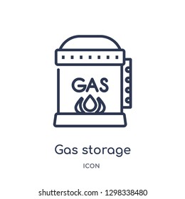 Linear gas storage icon from General outline collection. Thin line gas storage icon isolated on white background. gas storage trendy illustration