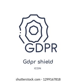 Linear gdpr shield icon from Internet security and networking outline collection. Thin line gdpr shield icon isolated on white background. gdpr shield trendy illustration
