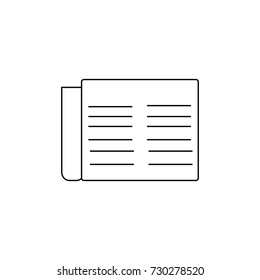Linear general illustration of a folded newspaper with news on a white background.