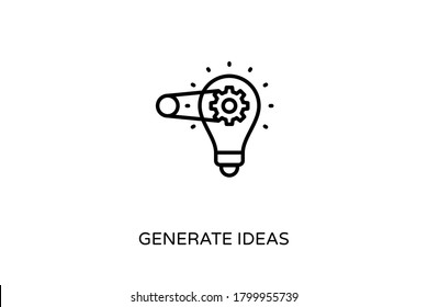 Linear generate ideas icon in vector. Logotype