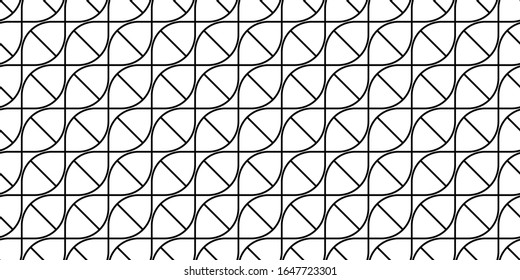 Lineare Geometrische, schwarz-weiße, abstrakte Hintergrundtextur, nahtloses Muster, Drucktrend 2020 