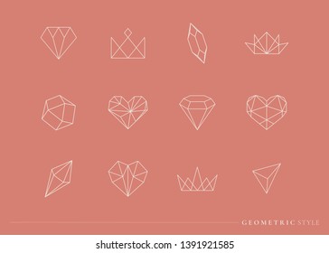 Linear geometric design element collection vectors
