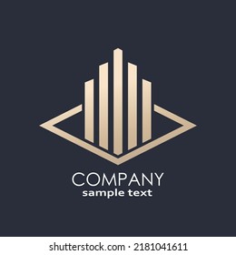 linear geometric elegant logo design  brand urban city icon