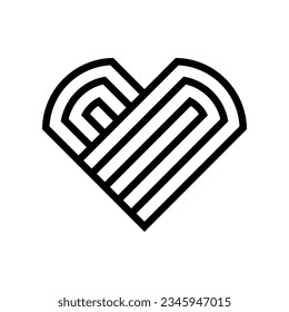 Linear Geometric Heart Logo Icon