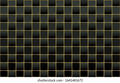 Linear Geometric line, abstract art deco gradation on a black and gold background with copy space. card. Poster. elements design for presentation.