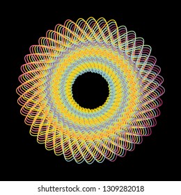 Linear geometric line art wallpaper design. circles form infinity . Modern illustration. Vector design. Hipster modern geometric background.