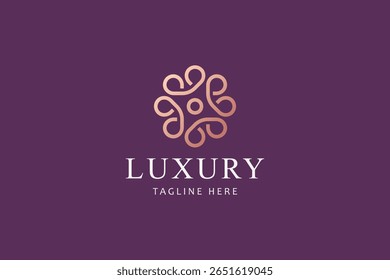 Linear Geometric Logo Luxury Concept Unique Business Beauty Fashion Boutique Brand Identity