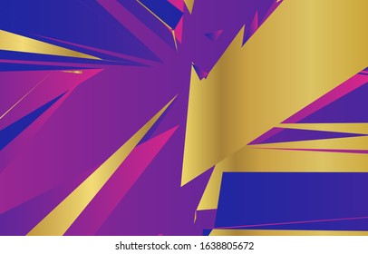 Linear geometric pattern, abstract gradation on a classic blue, Fluorescent pink and gold background. card. Poster. elements design for presentation background.