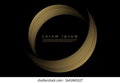 Linear geometric pattern, abstract premium gold gradation on a black background. card. Poster. elements design for presentation.