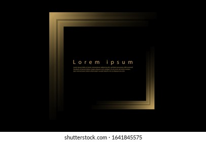 Linear geometric pattern, abstract premium gold gradation on a black background. card. Poster. elements design for presentation.