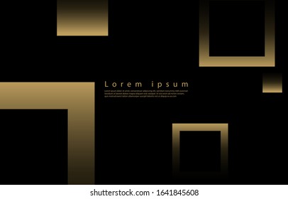 Linear geometric pattern, abstract premium gold gradation on a black background. card. Poster. elements design for presentation.