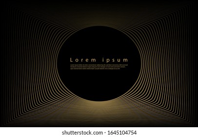 Linear geometric pattern, abstract premium gold gradation on a black background. card. Poster. elements design for presentation.