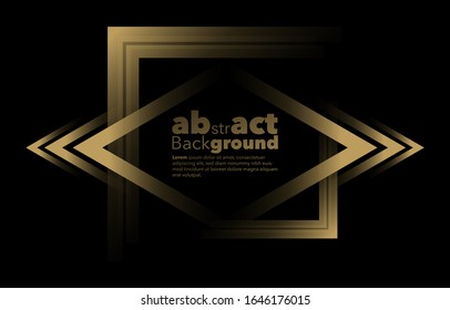 Linear geometric pattern, abstract premium gold gradients on a black background. card. Poster. elements design for presentation background.