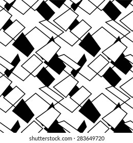 Linear geometric pattern, line, square, seamless vector background.