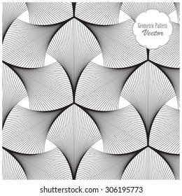 linear geometric pattern, repeating with abstract flower