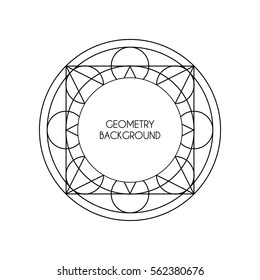 Linear geometry background. Vector lineart symbol isolated on white background