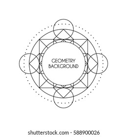 Linear geometry background. Vector lineart symbol isolated on white background