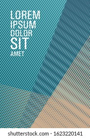 Linear geometry poster background vector template. Advertising commercial magazine. 2d abstract shapes flat tech composition. Fashionable branding cover design. Scientific magazine concept.