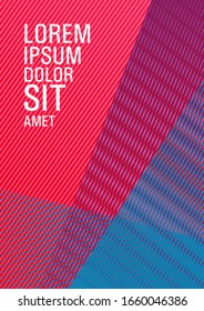 Linear geometry poster background vector template. Bright business report concept. Bauhaus minimal placard background. Sale catalog vivid mockup. Laconic rectangle cover template.