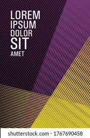 Linear geometry poster background vector template. 2d abstract shapes flat tech composition. Hipster art cover geometry. Corporate branding leaflet. Futuristic journal mockup.