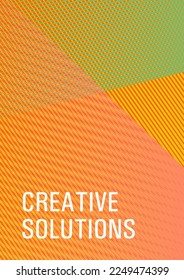 Linear geometry poster background vector template. Educational brochure cover template. Marketing catalog creative mockup. Cool triangles composition. Educational certificate concept.