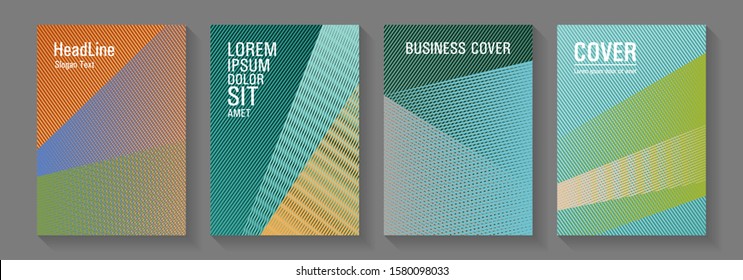 Linear geometry poster vector templates. Future dynamic covers geometry set. Flyer mix digital background blends. Digital stylish outlet backdrops. Advertising commercial magazines.