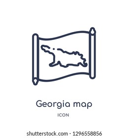 Linear georgia map icon from Countrymaps outline collection. Thin line georgia map icon vector isolated on white background. georgia map trendy illustration