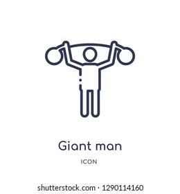 Linear giant man icon from Circus outline collection. Thin line giant man vector isolated on white background. giant man trendy illustration