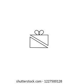 Linear gift icon on white background. Vector graphics