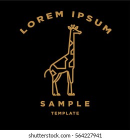 Linear Giraffe Sign Vector Design