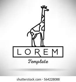 Linear Giraffe Sign Vector Design