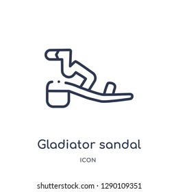 Linear gladiator sandal icon from Clothes outline collection. Thin line gladiator sandal vector isolated on white background. gladiator sandal trendy illustration