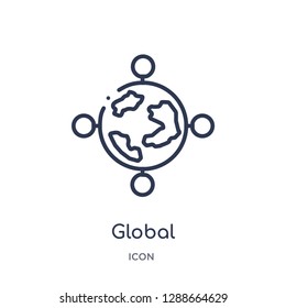 Linear global icon from Artifical intelligence outline collection. Thin line global vector isolated on white background. global trendy illustration
