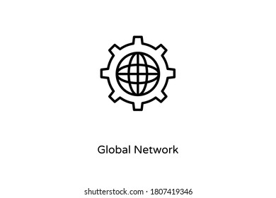 Linear Global Network icon in vector. Logotype