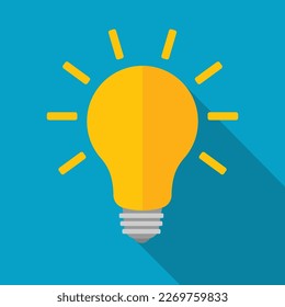 Linear Glowing light bulb template design